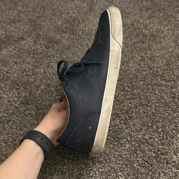 Lacoste Blue Leather Sneakers size 8.5 - Picture 9 of 11